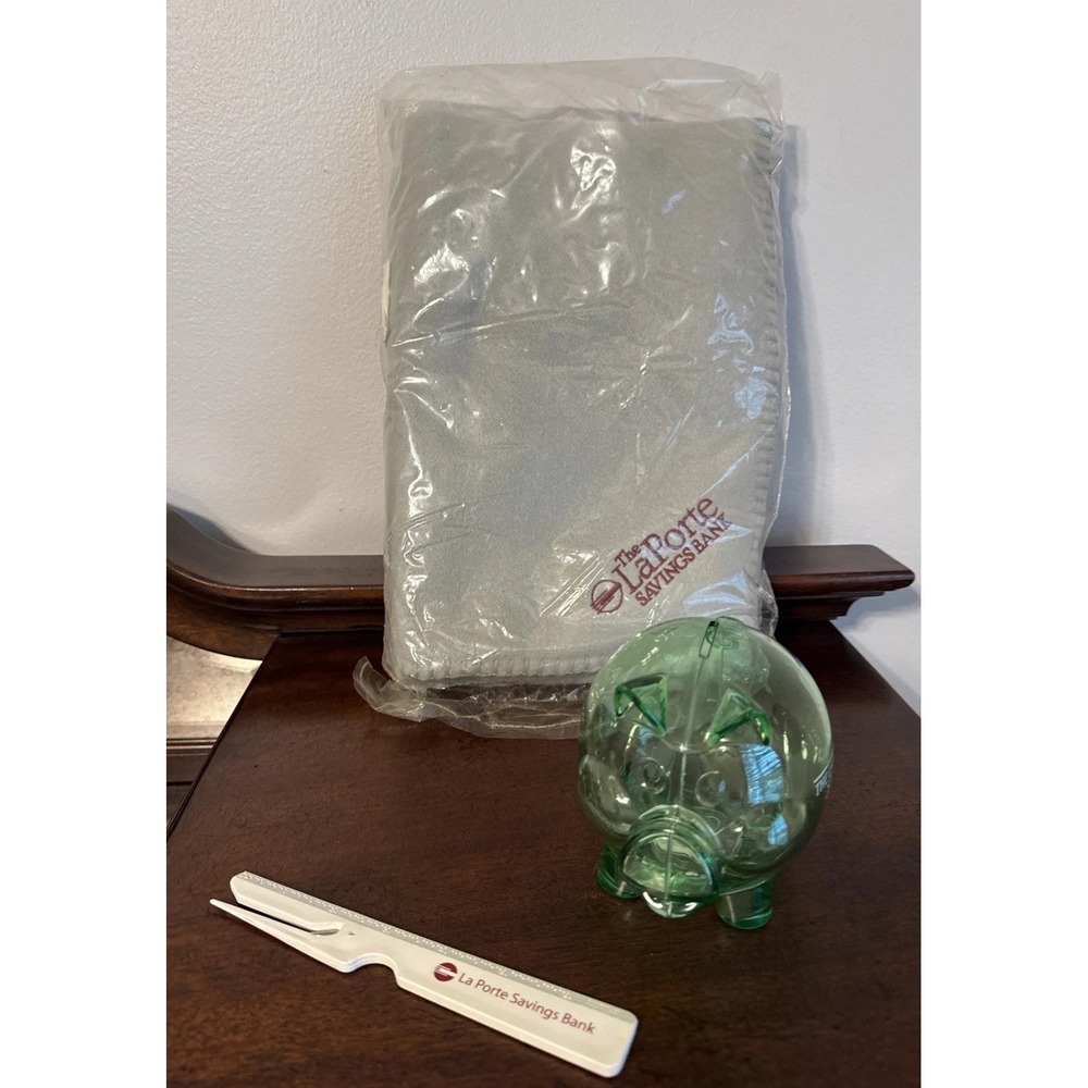 Laporte Savings Bank Indiana Promotional Giveaway Advertising Lot Coin Bank
